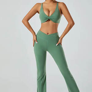 Sujetador deportivo elástico de cuatro vías personalizado para mujer, top deportivo liso, ropa de gimnasio, fitness, entrenamiento, sujetador deportivo sin espalda cruzada para mujer - Product Image 1