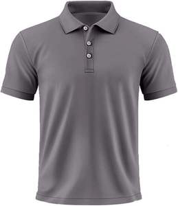 Polo homme à manches courtes vert uni en coton Oxford, décontracté, respirant, coupe classique, avec boutons - Product Image 6