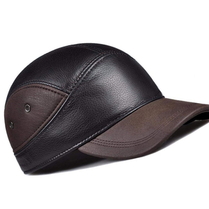 Wholesale Custom Logo 100% Genuine Leather <b>Cap</b> Blank Dad <b>Hat</b> Manufacturer Custom Design Premium Leather Snapback <b>Cap</b> 3D - Product Image 3