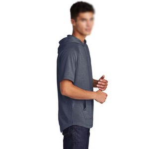 <b>Mens</b> Short Sleeve Hoodie Raglan Pullover <b>Hooded</b> Sweatshirt Kangaroo Pocket Navy Blue Casual Jersey <b>Top</b> - Product Image 2