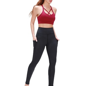 Conjunto Deportivo de 2 Piezas para Mujer con Logotipo Personalizado, Diseño Sólido, Transpirable, Cintura Alta Elástica, Leggings y Sujetador Deportivo para Yoga - Product Image 5