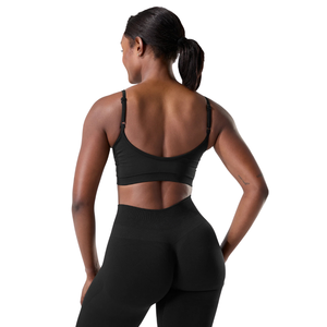 Soutien-gorge de sport sans coutures pour femme, avec bretelles, pour yoga, gym, entraînement, maintien extensible, design minimaliste, respirant, haut de sport actif - Product Image 3