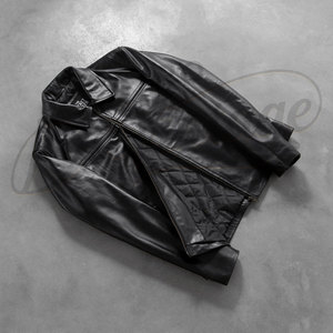 Chaqueta de Motociclista de Cuero Genuino Negro Premium para Hombre - Corte Ajustado, Estilo Café Racer, Piel de Oveja Suave, con Cierres - Product Image 4