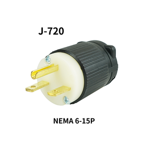 ปลั๊กไฟฟ้าอุตสาหกรรมคุณภาพสูง NEMA 6-15P แบบตรง 15A 250V ไนลอนทองเหลือง 2P/3W สำหรับเชื่อมต่ออุปกรณ์ไฟฟ้า - Product Image 1
