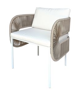 Chaise longue en corde moderne | Mobilier d'extérieur durable avec accoudoirs tissés et cadre en métal pour villas et hôtels | Fournisseur du Vietnam - Product Image 1