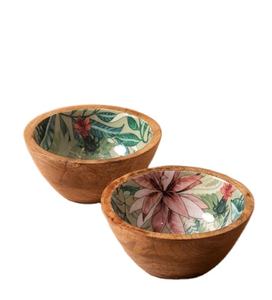 Bol imprimé en bois et résine émaillé, massif, offre spéciale, bois manga naturel, offre spéciale - Product Image 1