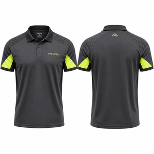 ONE APEX T-shirt de performance pour homme avec logo frontal, gris anthracite et vert néon, séchage rapide, respirant, pour entraînement et sport - Product Image 2
