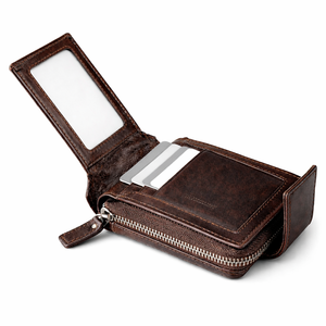 Portefeuilles en cuir véritable pour hommes, design avec emplacements pour cartes, logo personnalisé, portefeuille pour hommes en gros, cuir lavé à la pierre de luxe - Product Image 4