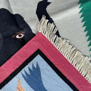 Alfombra de algodón de tejido plano para dormitorio de niños, corredor 040, patrón de animales para comedor, alfombras y juegos - Product Image 3