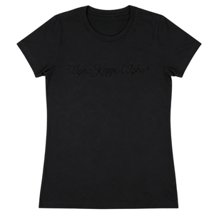เสื้อยืด AKA Black Bling สำหรับผู้หญิง ประดับด้วยเพชรระยิบระยับ ลายกราฟิก คอกลม แขนสั้น เสื้อยืดสไตล์ Sorority แฟชั่นลำลองสำหรับงานปาร์ตี้ - Product Image 1