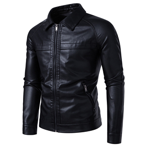 Veste en cuir noir d'hiver pour garçons, veste de motard en cuir véritable OEM pour hommes, veste de moto en cuir véritable pour hommes - Product Image 4