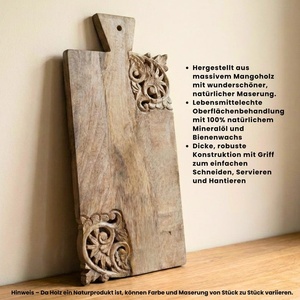 Planche à découper en acacia, hygiénique, sans danger pour les aliments, non toxique, résistante aux bactéries, en bois d'acacia. - Product Image 3