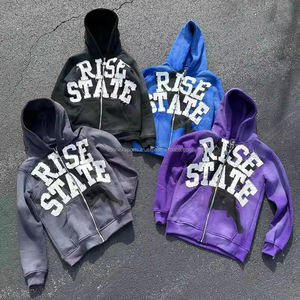 Men's Oversized Puff Printed 3D Pattern Hoodie Custom Logo Applique Embroidery Distressed <b>Streetwear</b> Acid Vintage Washed Winter - Product Image 2