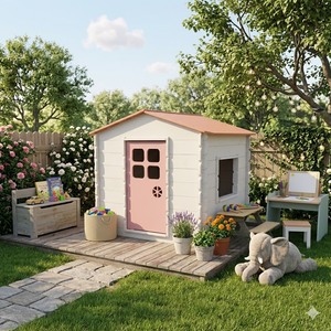 Maison de jeu en bois durable et sécuritaire, bords lisses, en contreplaqué de pin américain du Vietnam, pour enfants de 5 à 7 ans, unisexe - Product Image 6