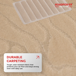 ROADPOWER (RP-MAT-188) Universal 5-Piece Premium Carpet Car <b>Floor</b> Mats For Front And Rear <b>Seats</b> Protects Vehicle From Dirt - Product Image 4