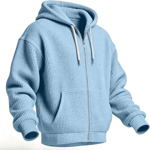 Custom Sublimation Printed 100% Cotton Breathable Pocket Fashion Casual Men Knitted Hoodies Wholesale - Product Image 3