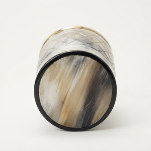 Gobelet en corne de buffle naturelle écologique, fait main, gravé de diamants, avec bordure en laiton, forme naturelle, de REHMAN CRAFT - Product Image 2