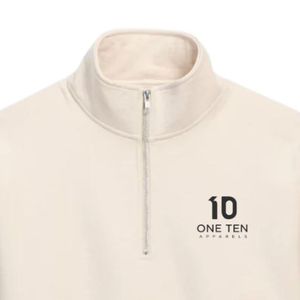 เสื้อสเวตเชิ้ตซิปหนึ่งในสี่สำหรับผู้ชาย สีธรรมชาติ ผ้าฟลีซพรีเมียม แขนยาว สวมใส่สบาย อุ่นสบาย สไตล์สตรีทแวร์ ใส่ได้ทุกวัน - Product Image 3