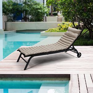Juego de 2 Cojines para Silla de Jardín Color Caqui, Cojín de Repuesto para Muebles de Patio, Cojines Decorativos para Exteriores - Product Image 3