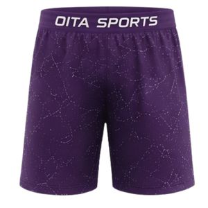Purple Marble Print Athletic Training <b>Shorts</b> with <b>Elastic</b> <b>Waistband</b> Breathable Lightweight Sports Gym Fitness Workout - Product Image 1