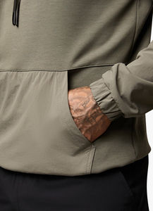 Sudadera con Capucha para Hombre, Color Verde Oliva, Corte Regular, Tejido de Poliéster, Diseño Casual de Color Sólido con Bolsillos, para Otoño - Product Image 3