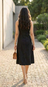 Maxi en denim de coton noir boutonné pour femmes - Product Image 4