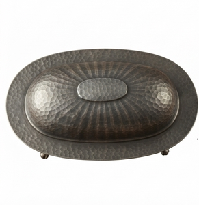 Plato para Mantequilla de Aluminio Fundido con Tapa, Plato para Mantequilla de Metal Vintage Hecho a Mano, Vajilla para Mesa de Cocina - Product Image 4