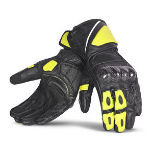 Factory Direct Supply Leather Motorbike Racing <b>Gloves</b> Adjustable Straps Waterproof UV Protection Contrasting Colors for Sports - Product Image 1