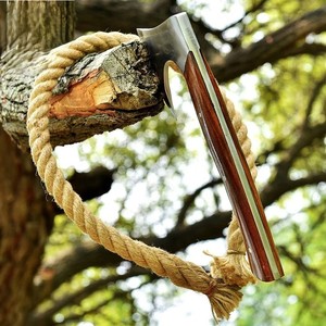Tête de hache artisanale avec lame en acier au carbone, manche en bois, qualité industrielle, 5,5 pouces de bord de coupe, fourreau en cuir - Product Image 5