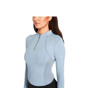 Lightweight Moisture Wicking Trending Equestrian Top Breathable Stylish Stretch Fabric Horse Riding Athletic Women Base Layer - Product Image 6