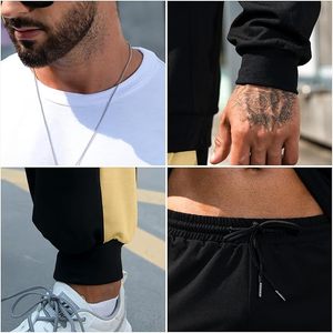 Men's Colorblock Sweatshirt and Sweatpants 2 Piece Casual Tracksuits Long Sleeve Pullover Jogging Sweatsuit <b>Set</b> - Product Image 5