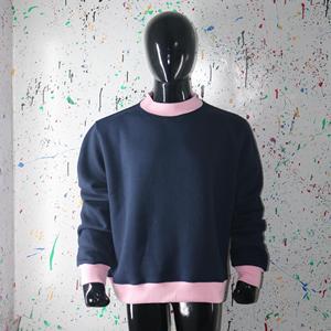BLUE <b>Mock</b> <b>Neck</b> Sweatshirt 100% Applique Embroidery wide <b>neck</b> Sweatshirt Finer Threads - Product Image 2
