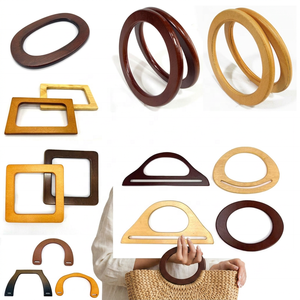Poignées de sac en résine acrylique écologique, technique de moulage personnalisée, couleur marron naturel, accessoires artisanaux pour la fabrication de sacs faits main - Product Image 2