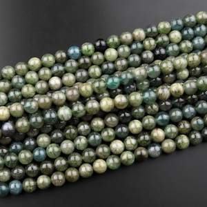 ลูกปัดอะพาไทต์สีเขียวธรรมชาติหายากทรงกลมสำหรับทำเครื่องประดับสร้อยคอสร้อยข้อมือขายส่ง - Product Image 3