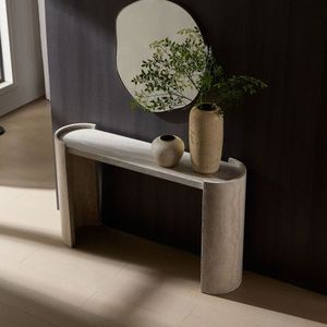 Mesa Consola de Diseño Moderno de 53.15 Pulgadas con Patrón de Mármol Faux MARS, Mesa Consola Estrecha para Entrada o Sala de Estar, Mesa Delgada para Sofá de MDF - Product Image 3
