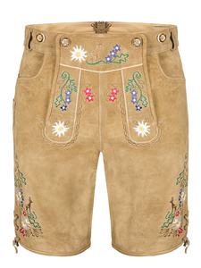Herren กางเกง lederhosen ขายาวสีน้ำตาลบาวาเรียสีน้ำตาล Oktoberfest Lederhosen กางเกง Trachten กำหนดเองผ้าหนังวัวหนัง2025หนังกลับ - Product Image 6