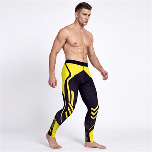 <b>Men's</b> High Elastic Quick Dry <b>Compression</b> <b>Tights</b> Breathable Solid Base Spandex/Polyester Elastic Waist Full Length - Product Image 2