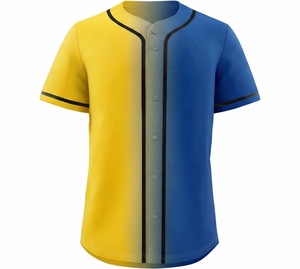 Maillot de baseball rayé rouge unisexe à manches courtes, col en V, boutons sur le devant, respirant, anti-humidité, coupe classique, adultes, toutes saisons - Product Image 3