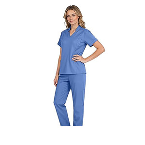 Unisex Classic Cotton <b>Scrub</b> <b>Sets</b> with Jersey Fabric Needle Detection Professional Medical Nurse Uniform for Hospital Use - Product Image 3