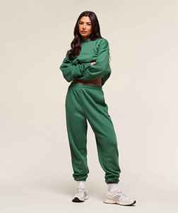 <b>Women's</b> <b>Green</b> Hooded Sweatshirt Oversized <b>Fleece</b> Solid Color With Pockets Regular Fit Autumn Knitted Cotton Breathable - Product Image 2
