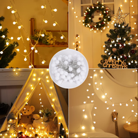 Guirlande lumineuse LED colorée avec boules givrées, alimentée par piles ou USB, pour décoration de tente, Noël, Halloween, Pâques, ambiance festive