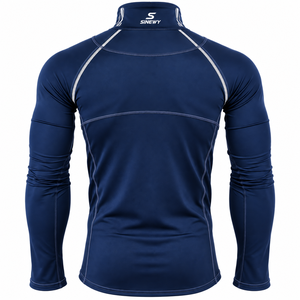 SINEWY <b>Men's</b> <b>Black</b> Long Sleeve <b>Turtleneck</b> Compression Shirt Moisture Wicking Breathable Fitted Ice Hockey Jersey Front Full - Product Image 4