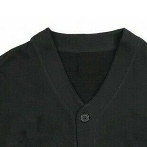 Black <b>Cardigan</b> Sweater Machine Knitted V Neck Crewneck <b>Cardigan</b> Sweater Cotton Fabric Custom Embroidery For unisex - Product Image 5