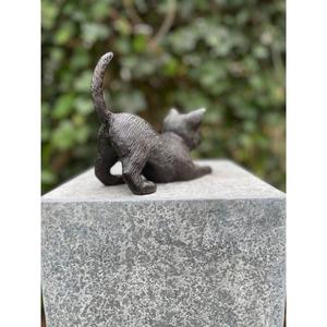 Escultura de Gato de Hierro Fundido, Precio de Fábrica, Figura Decorativa de Gato de Bronce, Adorno para Mesa - Product Image 3