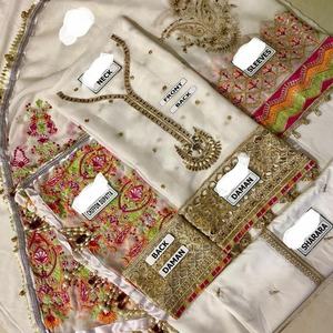 2021 Venta caliente vestidos de novia indios pakistaníes colección de ropa de fiesta bordada de seda en rayón viscosa ropa de último estilo - Product Image 3