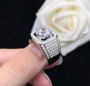 Anillo Unisex de Moissanita de 1.5 Quilates con Engaste de Garras, Certificado, Plata de Ley 925 Bañada en Oro Blanco, Anillo de Boda, Color D, VVS, Lujo para Fiestas - Product Image 4