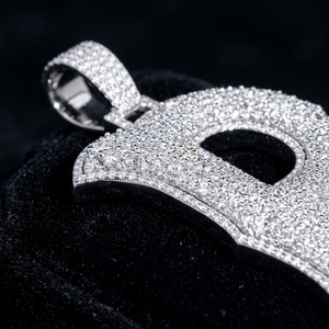 Pendentif lettre P en mosaïque inversée en forme de diamant, bijoux personnalisés hip-hop unisexes, charme tendance - Product Image 4