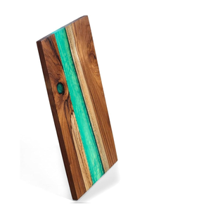 Planche à découper carrée en résine époxy et bois pour couper fruits, légumes, viande, planche à découper artisanale de luxe pour ustensiles de cuisine - Product Image 6