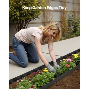 Bordure de jardin en plastique flexible résistante aux UV, rouleau de 30,5 m x 3,8 cm, sans creuser, avec 120 piquets, pour aménagement paysager - Product Image 4