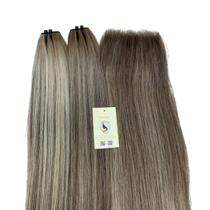 Extensions de cheveux naturels vietnamiens à double trame, couleur mèches, lisses, tissées à la machine, très demandées - Product Image 1